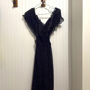 Lucy Paris wide shoulder cross strap dress